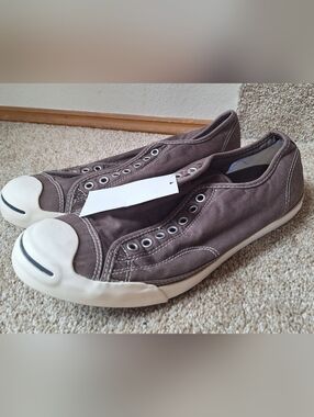 NWT Converse Jack Purcell Canvas Low Top Laceless Sneakers Brown Mens 12